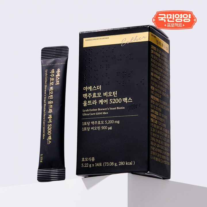 [국민영양] 여에스더 맥주효모 비오틴 울트라 케어 5200 맥스 (국내 최대 함량 맥주효모·비오틴 3,000%)