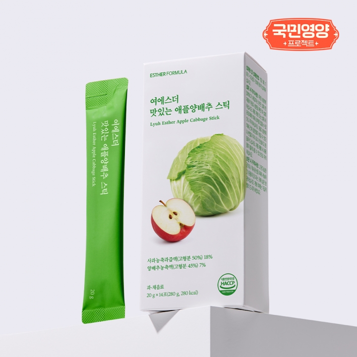 [국민영양] 여에스더 맛있는 애플양배추 스틱 (국내산 양배추 & 사과 & 벌꿀)